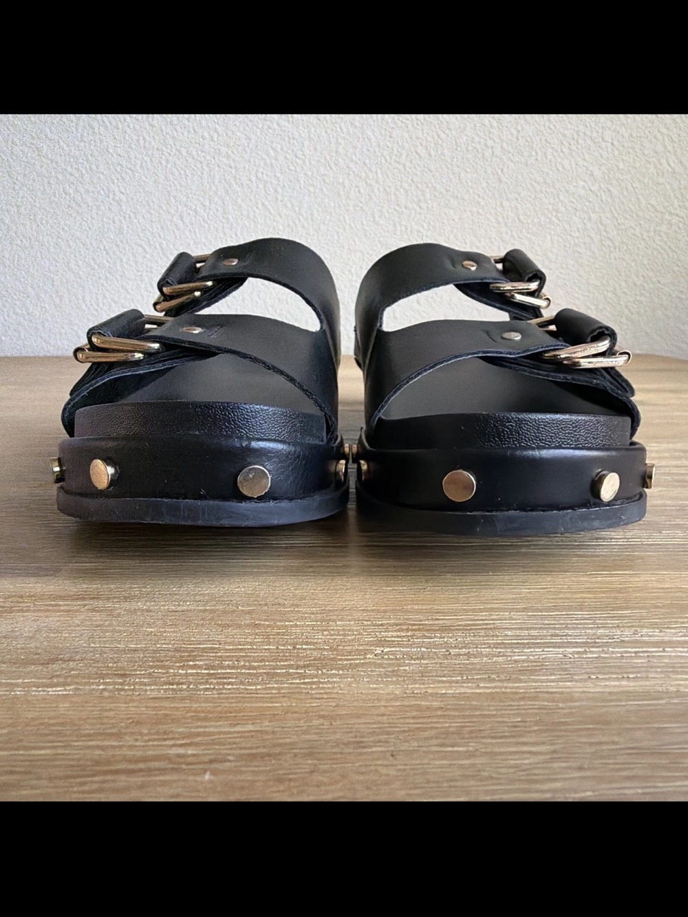 BCBG Platform Sandals  Generation Bamba Women's Size 9.5 Black with Gold Studs - Picture 8 of 12